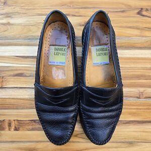 Daniele Lepori Mens Loafers Size 8.5 Black Leather Dress Shoes Made in Italy